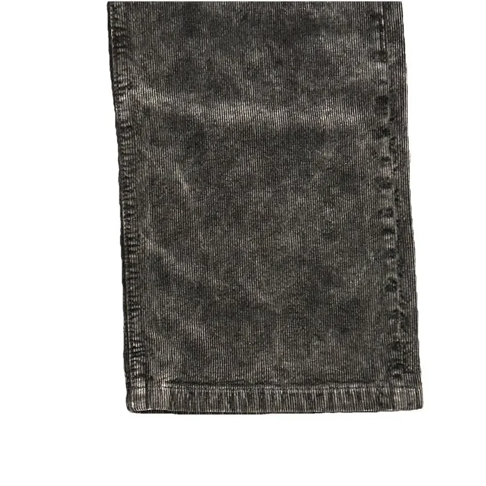 NWT Risen Mid-Rise Tummy Control Straight Leg Corduroy Pants Womens 13/31 Black